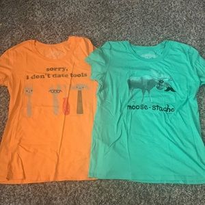 Set of two funny David & Goliath T-shirts. Size L.
